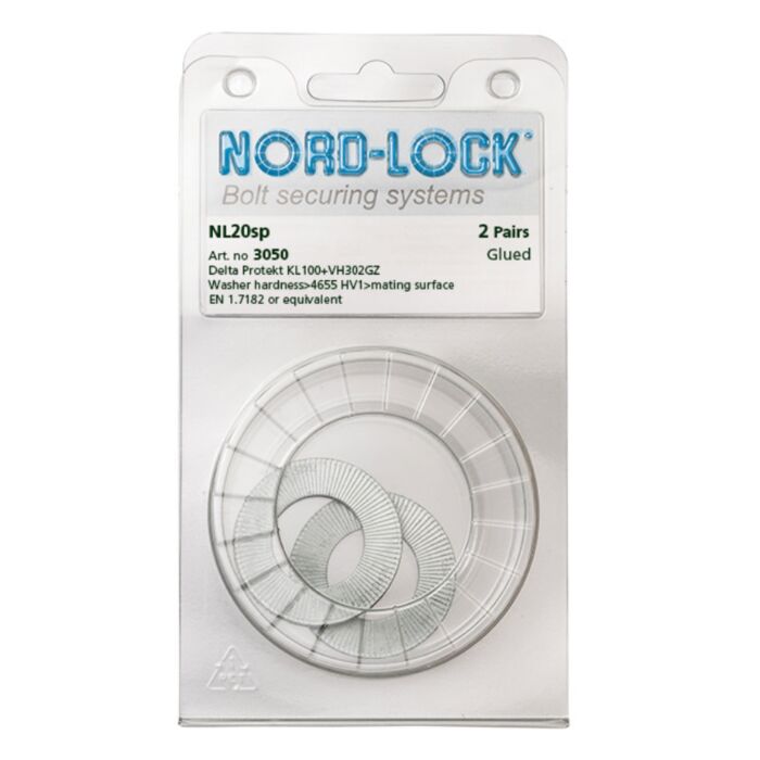 NORD-LOCK NL20SP Wedge Locking Washers, M20, ID 0.84