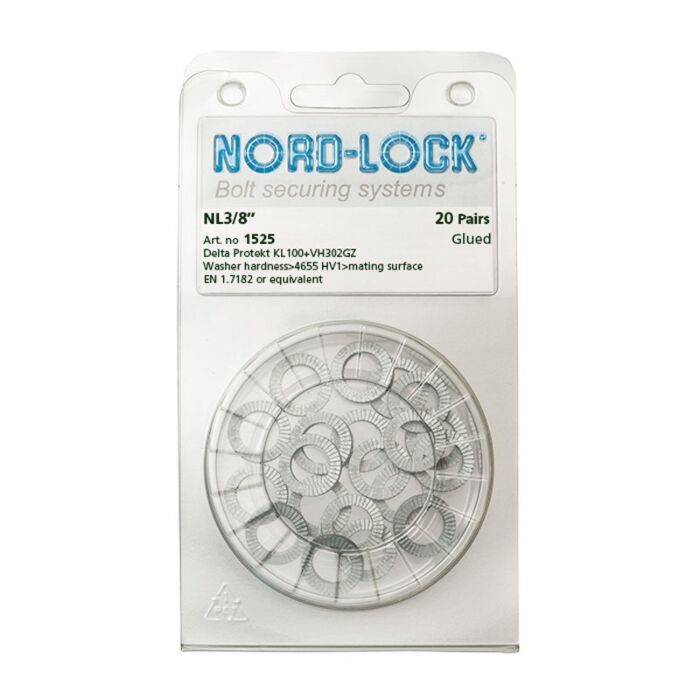 NORD-LOCK NL3/8" Wedge Locking Washers, 3/8",Zin ID 0.41