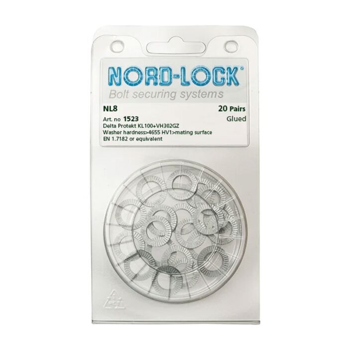 NORD-LOCK NL8 Wedge Locking Washers, 5/16"(M8), ID 0.34