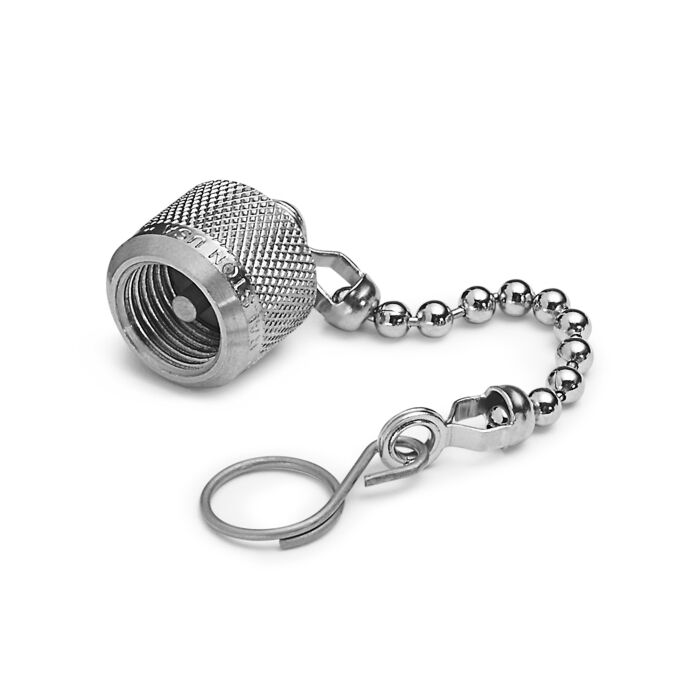 Ralston Instruments AS-QTFT-CAPS NPAK Cap, Plug, Chain & Hanger Ring to Cover Inlet, Outlet Ports, Stainless Steel