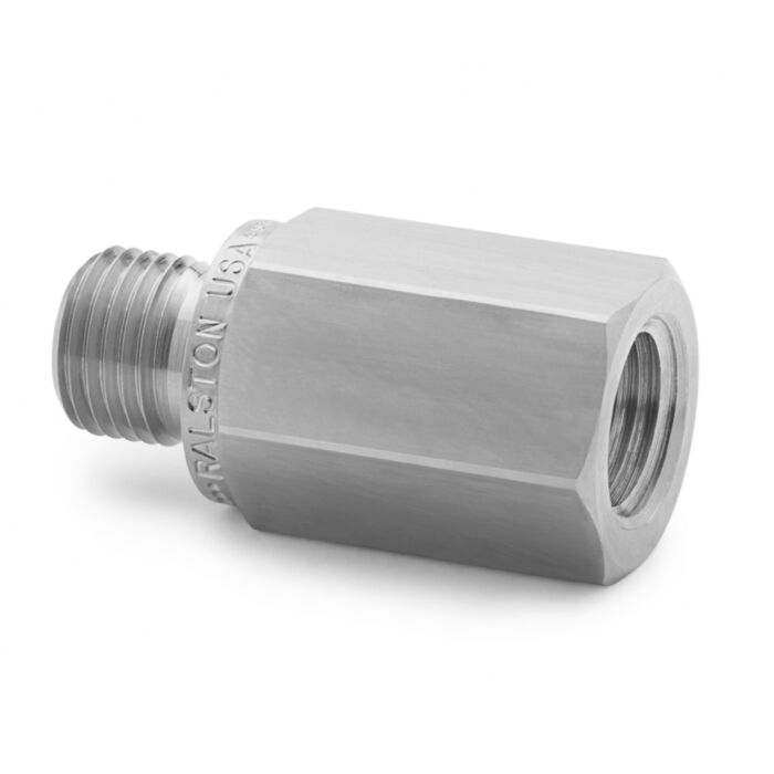 Ralston Instruments QTHA-1FS1 1/8" Female NPT x Male Quick-test, with Check-valve, Stainless Steel Adapter