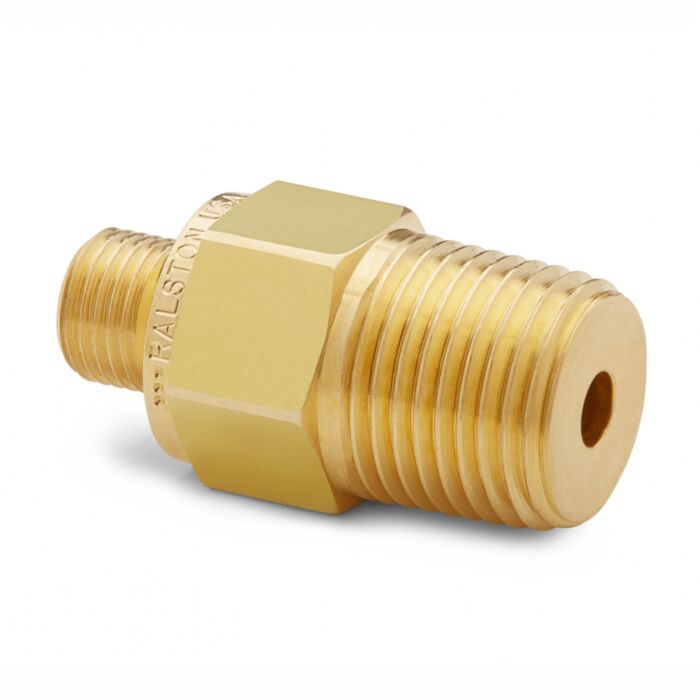 Ralston Instruments QTHA-4MB0 1/2" Male NPT x Male Quick-test, no Check-valve, Brass Adapter