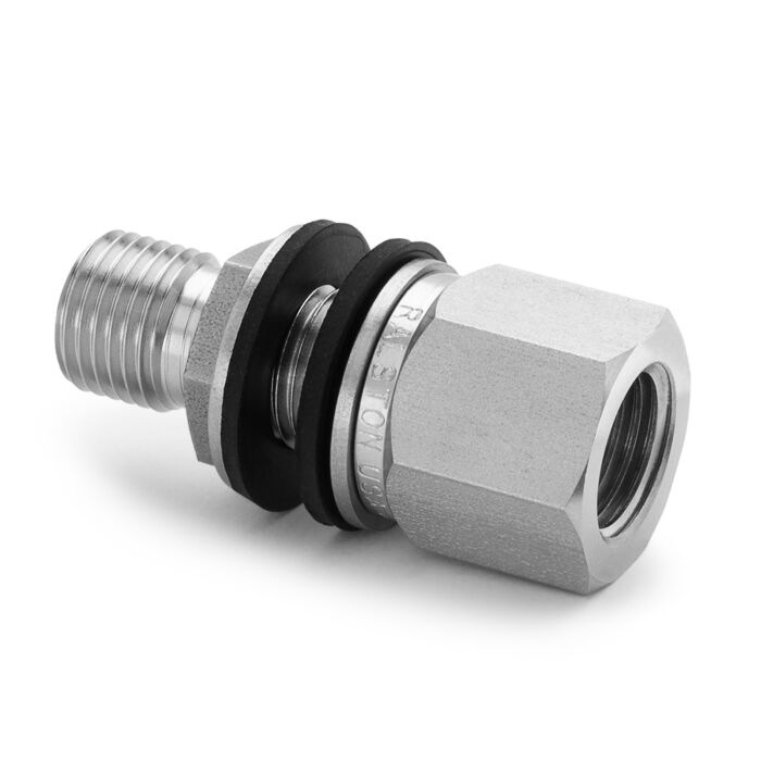 Ralston Instruments QTHA-HFSB-2F 1/4" Female NPT x Male Quick-test Bulkhead Union, Stainless Steel Adapter