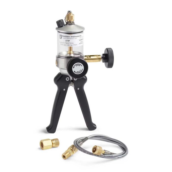 Ralston Instruments QTHP 5000PSI/35mPa Hydraulic Hand Pump, 1/4" NPTM, 3' Hose