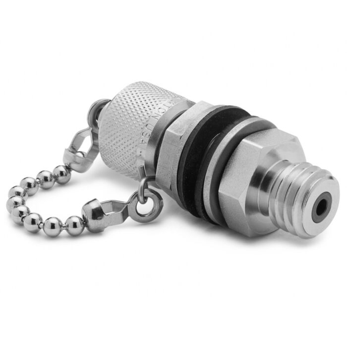 Ralston Instruments XTFT-HHSB Male Quick-test XT x Male Quick test XT Bulkhead, Cap & Chain Stainless Steel Adapter