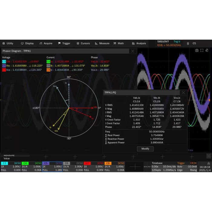 Siglent SDS5000HD-PA3 3-Phase Power Analysis (software)