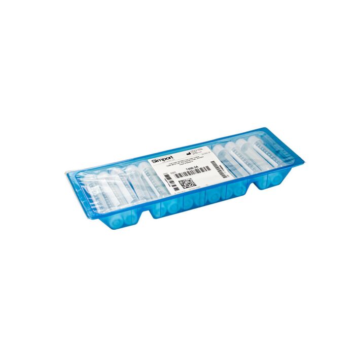 Simport T406-2A Culture Tube w/cap, 25/tray, 17mm x 95mm H, sterile