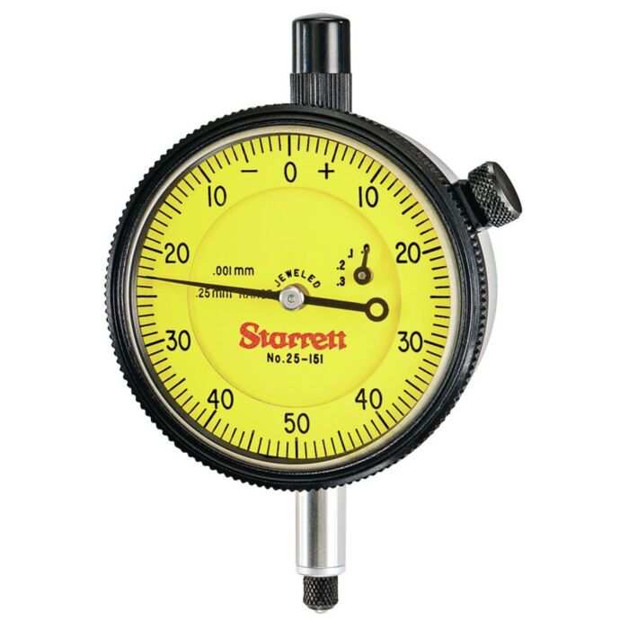 Starrett 25-151J 67644 2 1/4" Dial Indicators Jeweled, 25mm