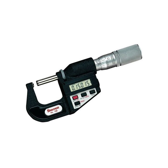 Starrett 788MEXFL 66450 Electronic Micrometer 0-1"  66450
