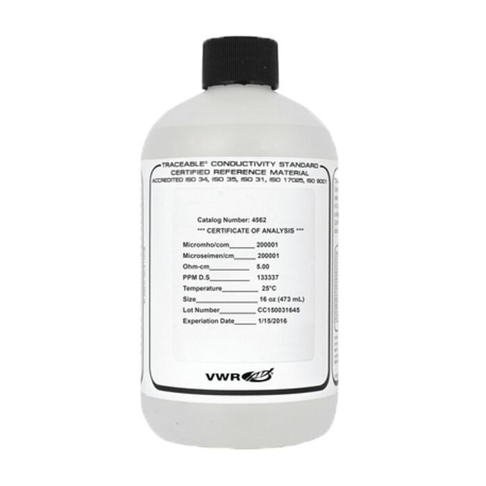 VWR Scientific 23226-650 Conductivity Solution,10umIsopropyl,Alcohol,Pk/6,D/S only