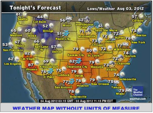 Weather Map of Temperature